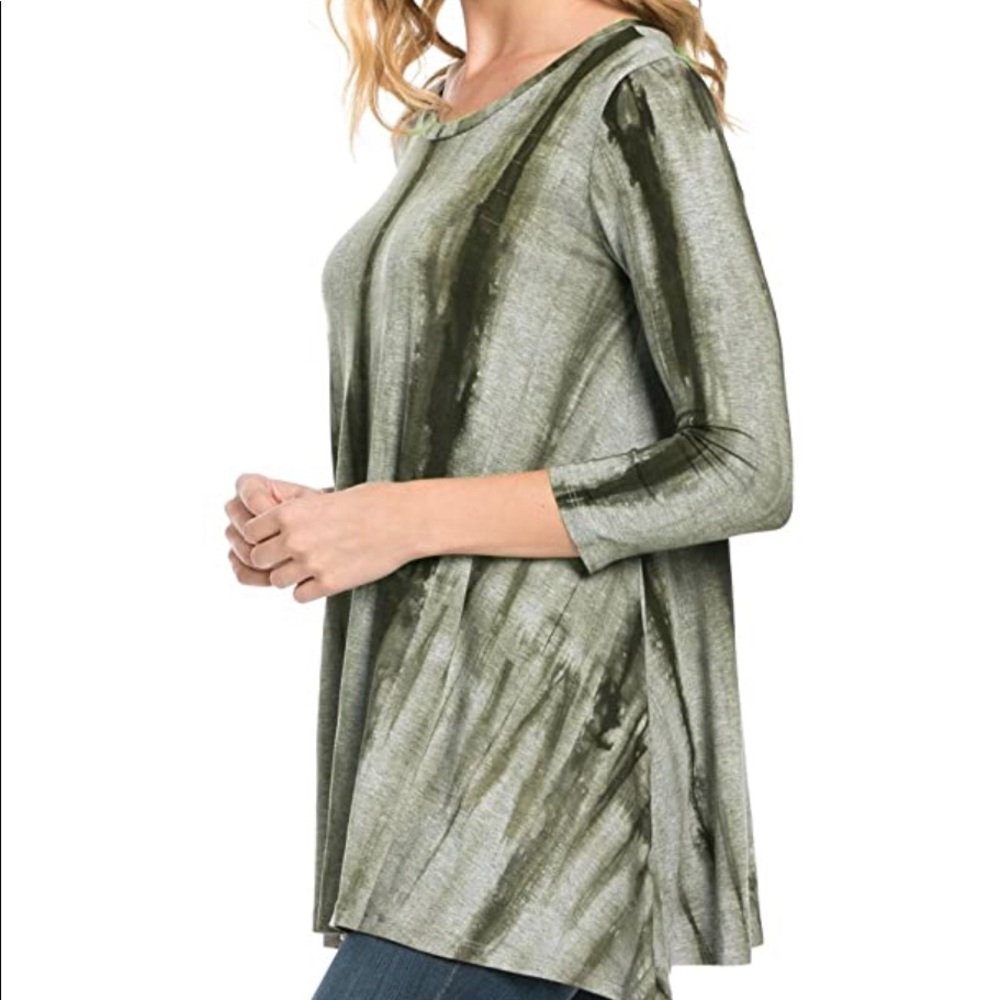 3/$20 Gray Tie Dye Swing Tunic Top size Small